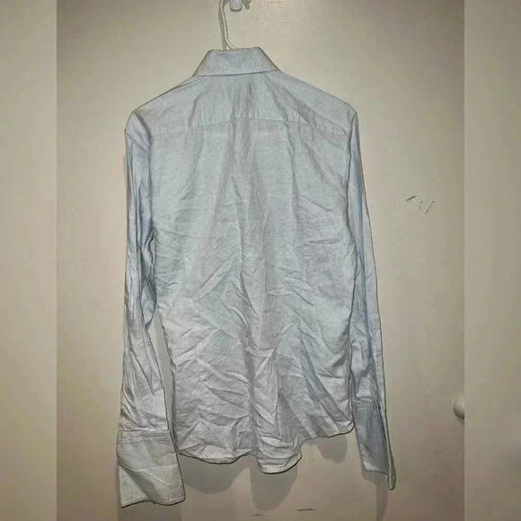 Ermenegildo Zegna Z City Men’s Blue Striped Long Sleeve Designer Shirt - Picture 3 of 5